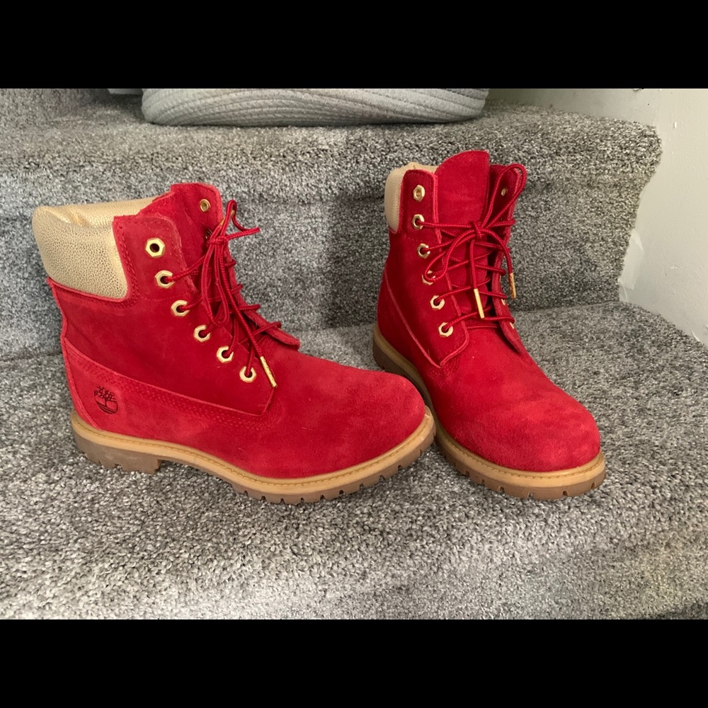Rare Red and Gold Timberlands